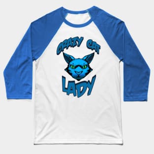 Crazy Cat Lady (blue) Baseball T-Shirt